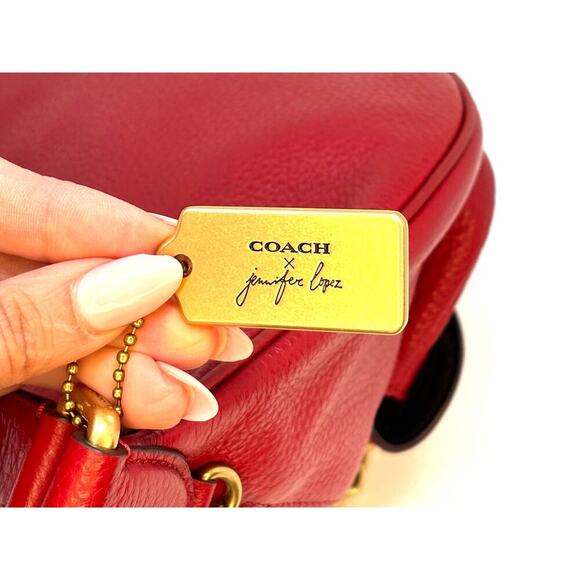 NWOT Coach X JLO Red Leather Chain Belt Bag SOLD OUT - Picture 8 of 15